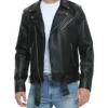 Men's Classic Black Biker Jacket