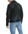 Men's Classic Black Biker Jacket Back