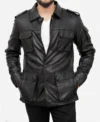 Men's Classic Black Vintage Leather Jacket