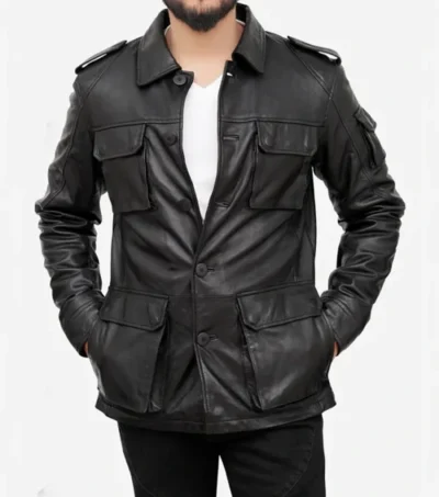 Men's Classic Black Vintage Leather Jacket