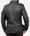 Men's Classic Black Vintage Leather Jacket Back