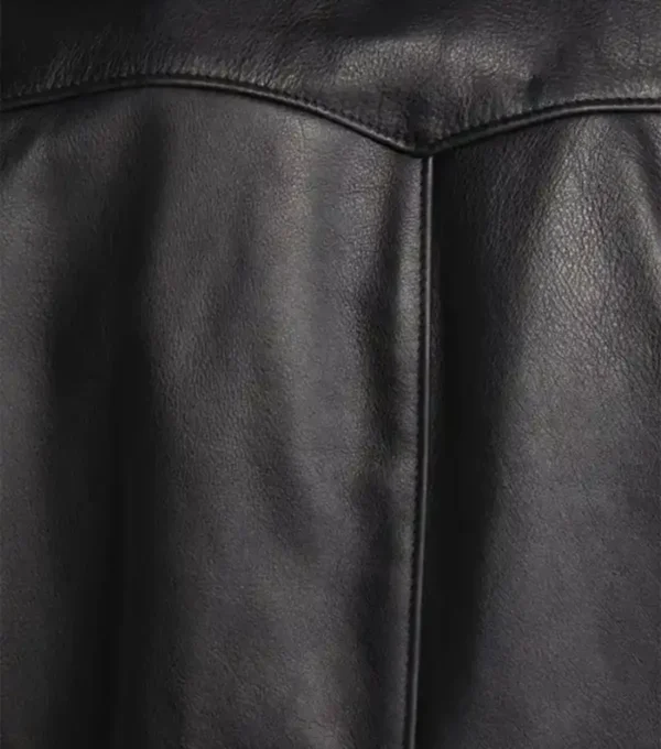 Men's Leather Jacket with Shearling Lining Back
