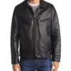 Men's Leather Jacket with Shearling Lining Front