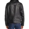 Men's Leather Jacket with Shearling Linings back