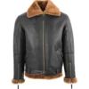 RAF Black B3 Bomber Jacket with Brown Shearling Lining