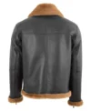 RAF Black B3 Bomber Jacket with Brown Shearling Lining Back