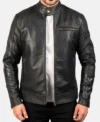 Slim Fit Black Cafe Racer Leather Jacket