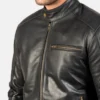 Slim Fit Black Cafe Racer Leather Jackets