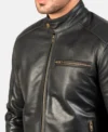 Slim Fit Black Cafe Racer Leather Jackets