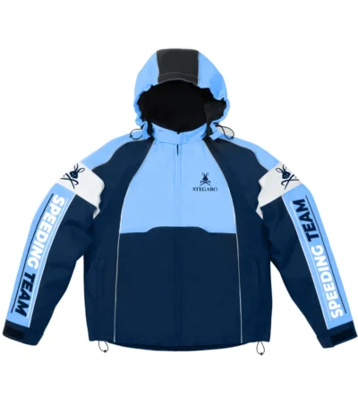 Speeding Team Racer Hoodie Blue and Navy Blue