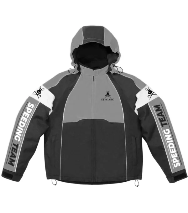 Speeding Team Racer Hoodies Black and Grey