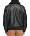 Stylish Black Bomber Jacket with Leather and Fur Back