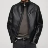 Stylish Black Zippered Leather Jacket