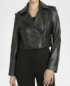 Stylish Women's Black Motorcycle Leather Jacket