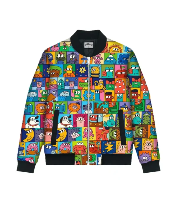 Animated Vibes Bomber Jacket