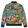 Animated Vibes Bomber Jacket Back