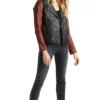 Black Biker Jacket with Brown Sleeves on Sale