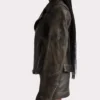 Black Distressed Leather Jacket Women Multi Zipper Side Look