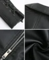 Black Leather Jacket with Lace-Up Sides Look