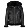 Black Shearling B3 Aviator Jacket for Women