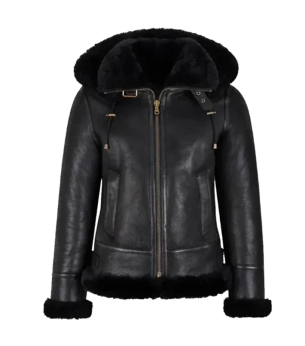 Black Shearling B3 Aviator Jacket for Women