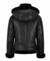 Black Shearling B3 Aviator Jacket for Women Back