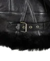 Black Shearling B3 Aviator Jacket for Women Closer