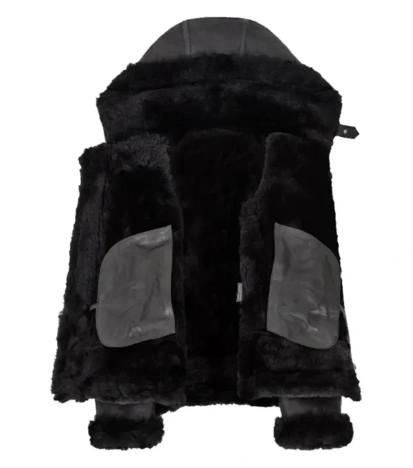 Black Shearling B3 Aviator Jacket for Women Inner