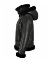 Black Shearling B3 Aviator Jacket for Women Side
