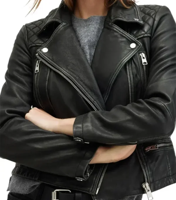 Buy Quilted Shoulder Biker Jacket for Women