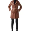 Buy Women’s Brown Leather Trench Coat