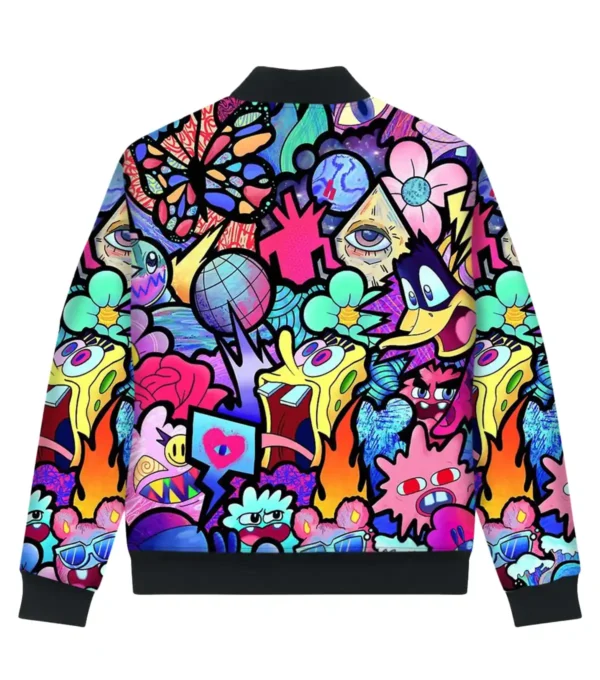 Cartoon Craze Bomber Jacket Back