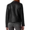 Classic Black Leather Biker Jacket for Women Back