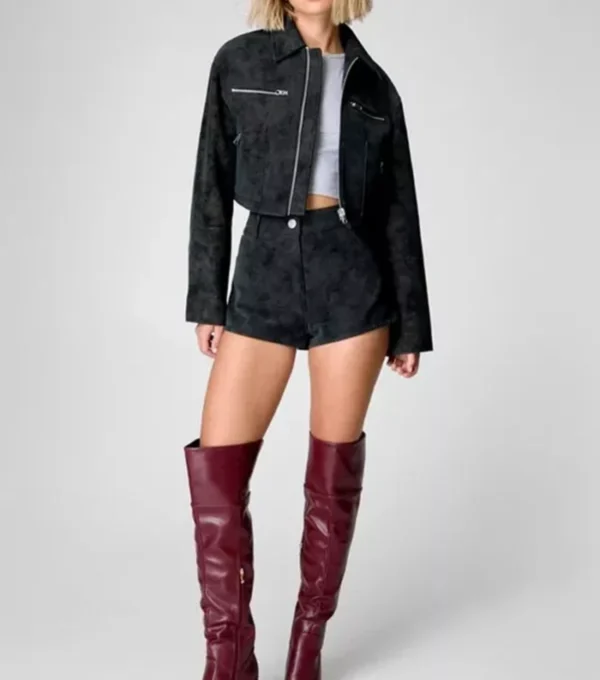 Classic Black Suede Jacket for Women on Sale