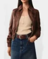 Classic Brown Zip-Up Leather Jacket