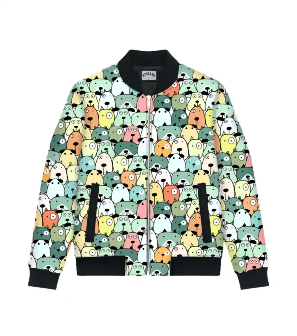 Cute Puppy Party Bomber Jacket