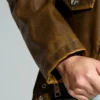Distressed Brown Leather Motorcycle Jacket Front