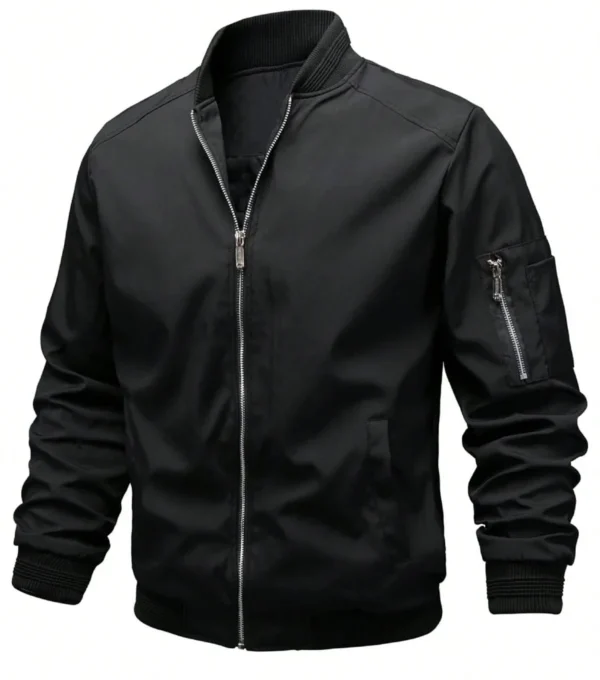Men Black Bomber Jacket