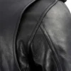 Men Black Leather Biker Jacket with Side Laces Closer