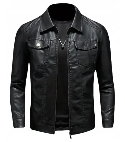 Men's Classic Black Leather Jacket
