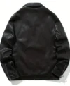 Men's Classic Black Leather Jacket Back