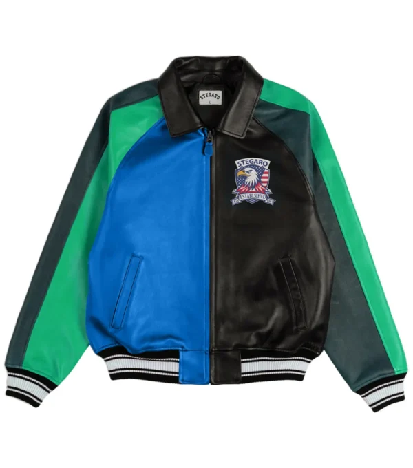 Multicolor Varsity Leather Jacket
