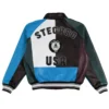 Multicolor Varsity Leather Jacket For Sale