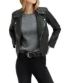 Quilted Shoulder Biker Jacket for Women Sale