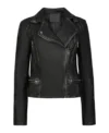 Quilted Shoulder Biker Jacket for Womens
