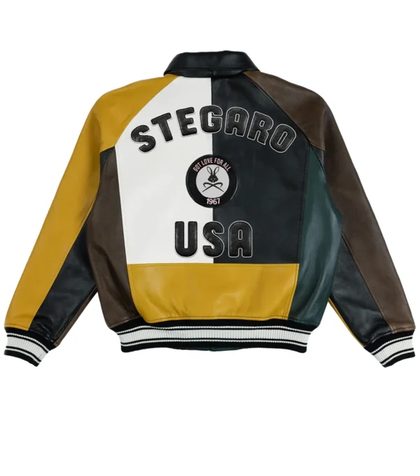 Shop Multicolor Varsity Leather Jacket