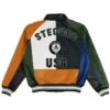 Stegaro Multicolor Varsity Leather Jacket Sale