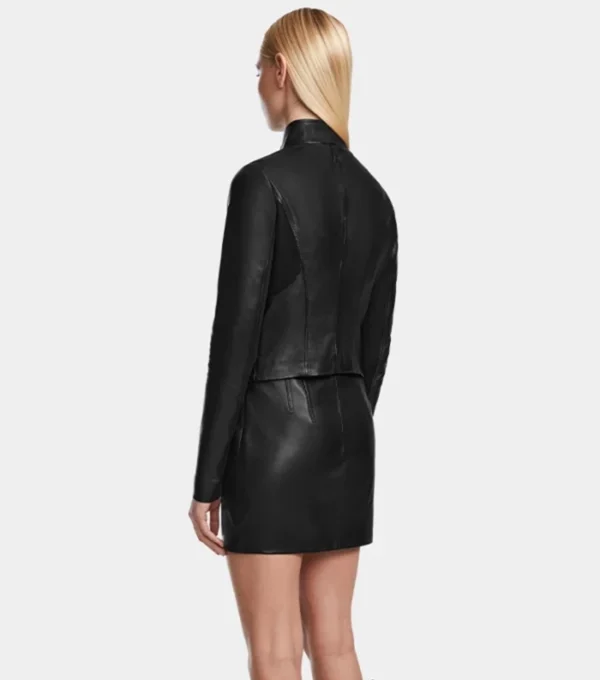 Stylish Black Leather Jacket Back