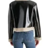 Stylish Open Style Black Leather Jacket Back