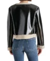 Stylish Open Style Black Leather Jacket Back
